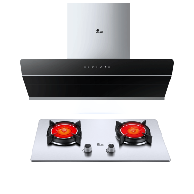 红日(RedSun)烟灶套装23立方抽油烟机红外线灶套装厨电组合定时防干烧自动清洗RTEU06+EH009G 液化气