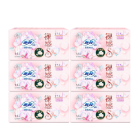 苏菲Sofy 裸感S进口原棉贵族棉系列迷你卫生巾175mm 14片*6包超薄柔软无感设计日用姨妈巾