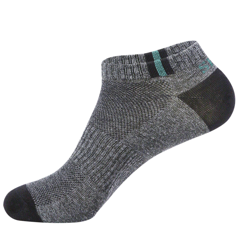 浪莎LangSha男士纯棉袜子2双春夏秋季网眼透气休闲运动低邦船袜