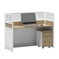 黎明 办公家具办公桌职员桌现代简约实验室屏风员工桌 工位[含柜]1400*700*1100JPFZ02