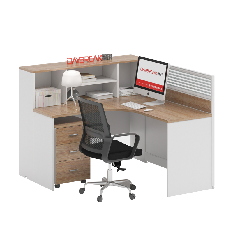 黎明职员办公桌屏风工位电脑隔断工作台财务室带侧柜卡座职员桌单人位JMQP02