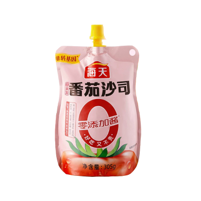 海天0添加番茄沙司305g*2袋 挤挤装零添加西红柿番茄酱0脂肪薯条披萨