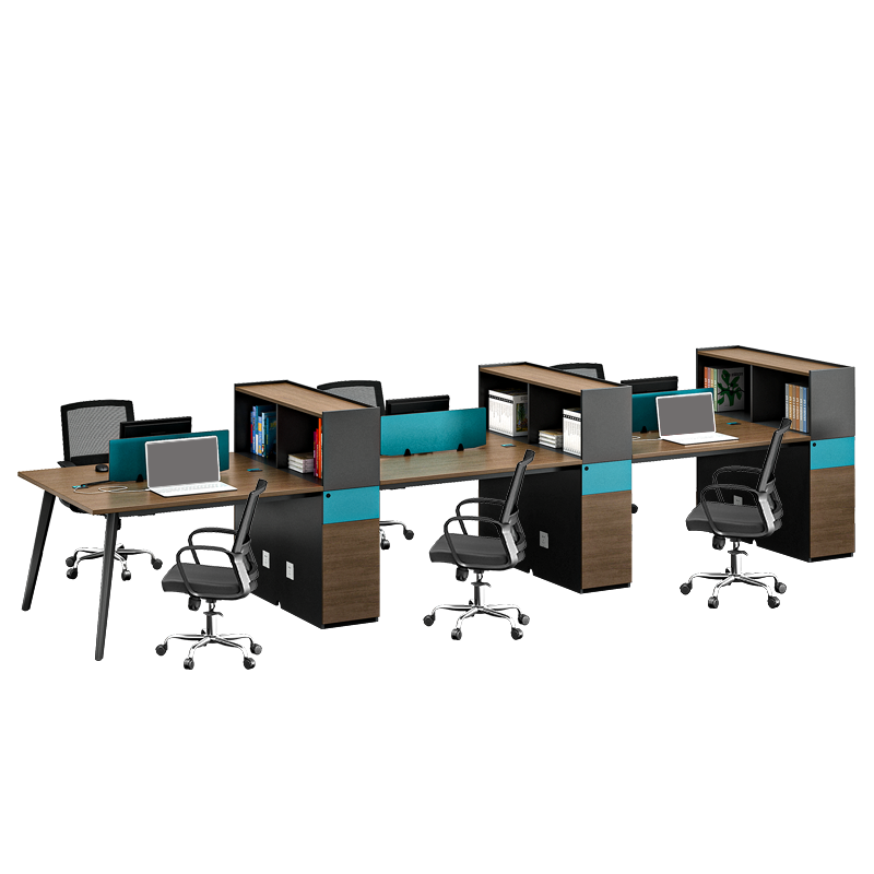 黎明 办公桌椅组合职员桌6人简约现代工位屏风员工财务桌卡座带办公椅BTB20-1