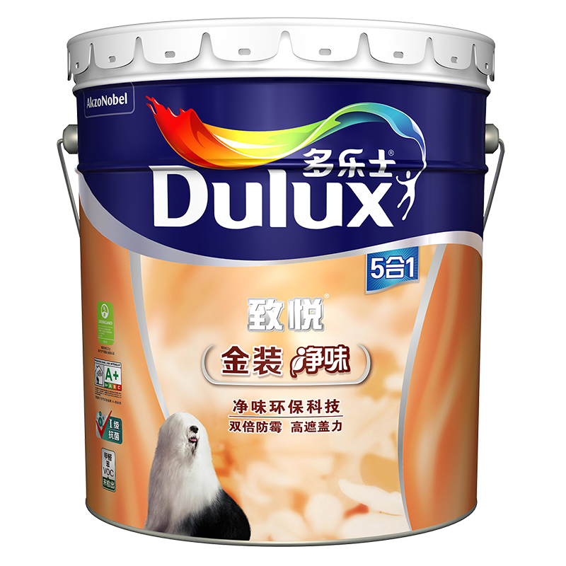 多乐士致悦金装五合一净味内墙乳胶漆油漆涂料墙面漆墙漆品A750 18L