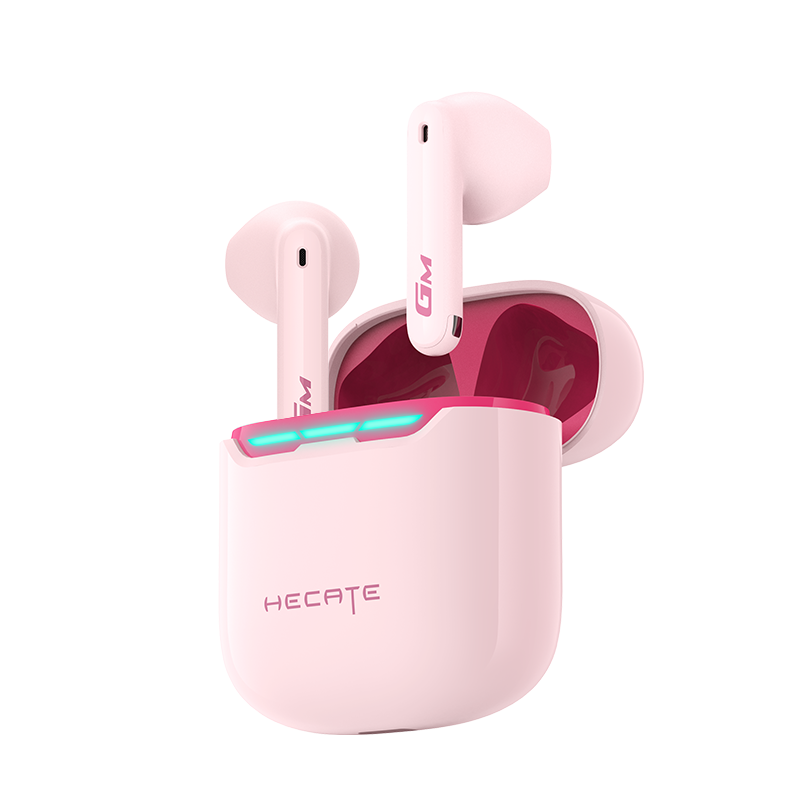 HECATE/漫步者GM3 PLUS蓝牙耳机真无线半入耳式降噪游戏电竞男2024新款 冰莓粉