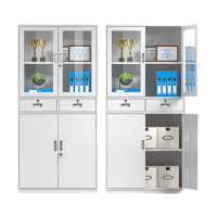 办公室a4中二斗文件柜铁皮柜带锁抽屉财务资料柜档案柜员工储物柜
