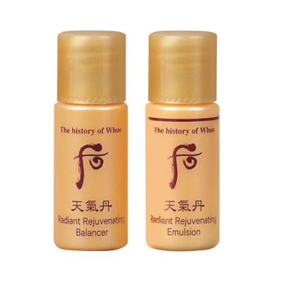 韩国whoo后天气丹水+乳液华泫水乳中小样套装 整包30对5ML 