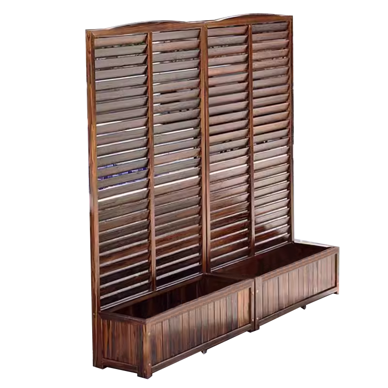 苏宁 金菲罗格 办公家具户外防腐木花架隔断网格花箱