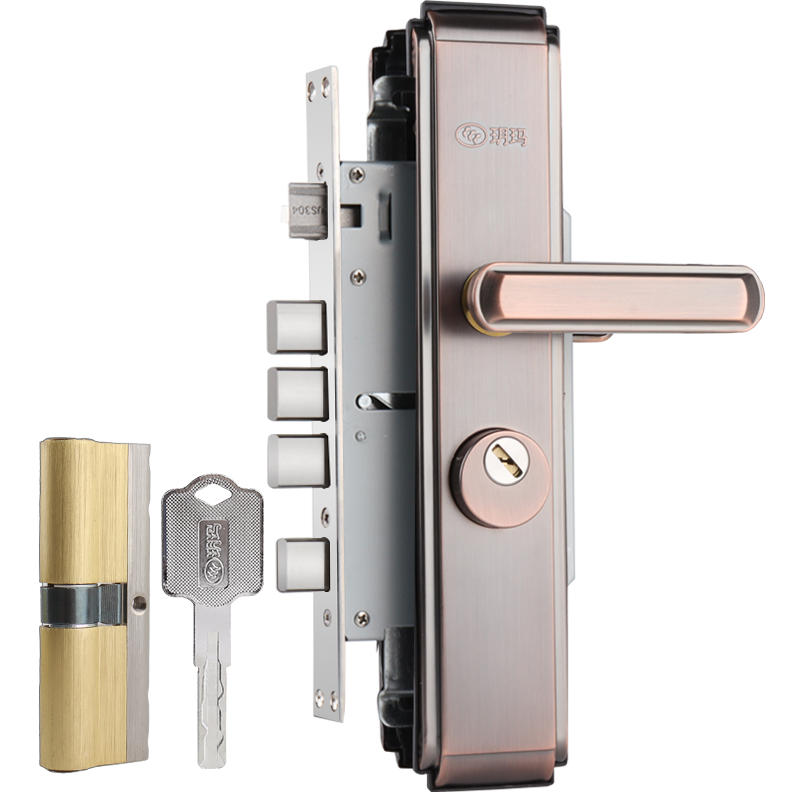 玥玛防盗门锁套装家用通用型大门锁室内门锁入户门锁双开门铁门锁大霸王锁体上门安装C级防盗TD2023A