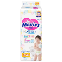 花王(Merries) 纸尿裤 婴儿尿裤大号 宝宝尿不湿XL44片12kg以上[原装进口]