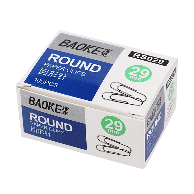 宝克(BAOKE)RS029 29mm金属回形针 10盒