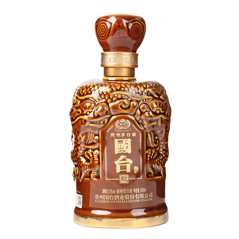 [官方正品]国台 龙酒 500ml*6瓶整箱装 53度酱香型白酒 贵州茅台镇窖藏老酒 高度酒水 商务宴请送礼 滴滴珍贵