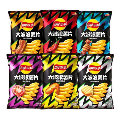 乐事大波浪薯片70*1包大包办公休闲膨化零食品商超同款批发(铁板鱿鱼味)