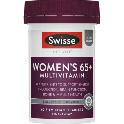 Swisse 老年女性 复合维生素 片剂 60片 1瓶装 女士65+/65岁以上营养补充增强免疫 澳洲澳大利亚进口