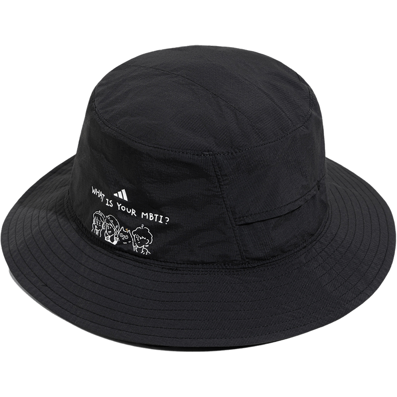 Adidas阿迪达斯男女户外卡通MBTI休闲可收纳遮阳渔夫帽 JP0421