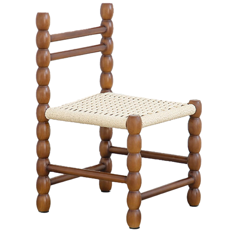 昇恒轩 实木编绳凳子现代简约家用靠背椅 SHX - 666 小号胡桃色 / 把