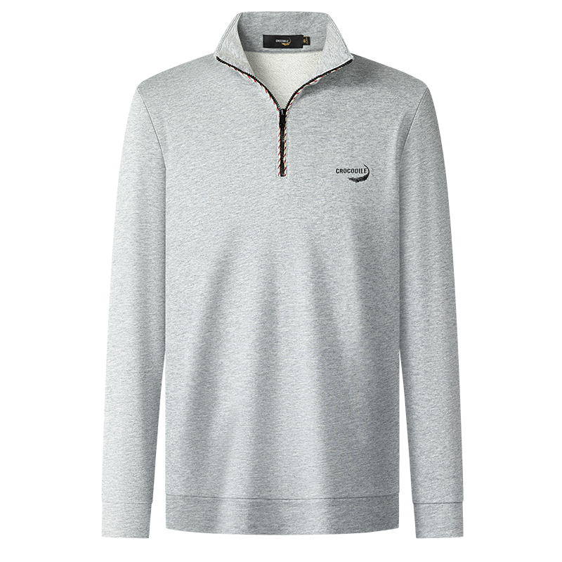 鳄鱼恤CROCODILE 男士长袖半拉链立领卫衣男装POLO衫