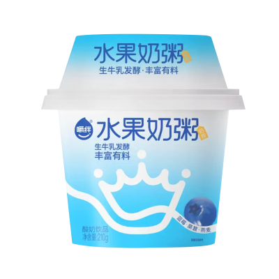 嚼绊水果奶粥210g*2杯蓝莓谷物味 生牛乳发酵 营养美味