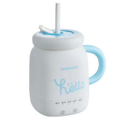 大宇(DAEWOO)养生壶办公室小型mini花茶煮茶器一人养生杯家用多功能烧水壶 白色 0.3L 奶糖白D15