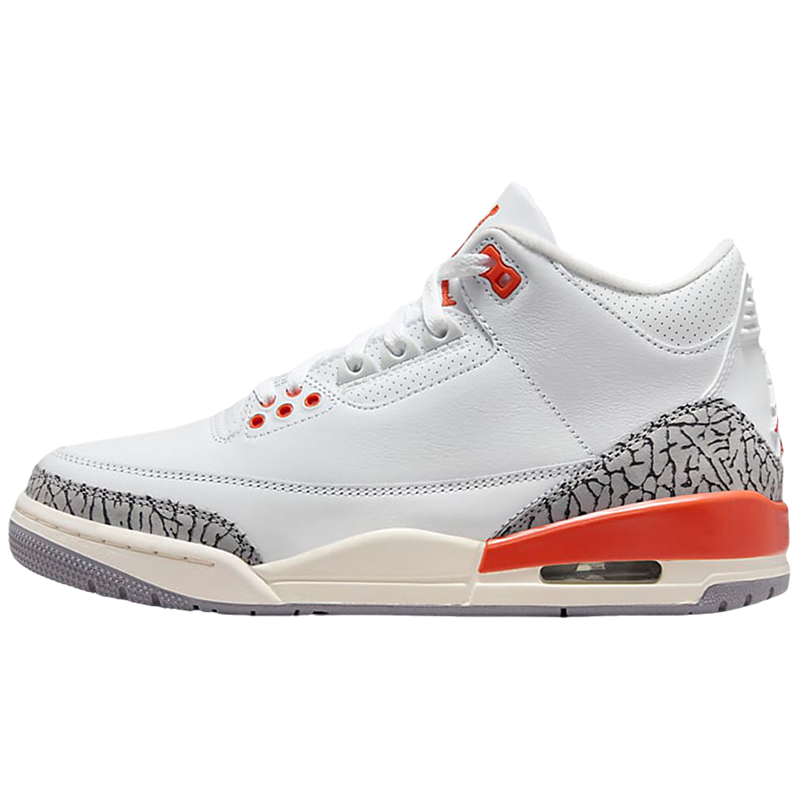 耐克女鞋Air Jordan 3 AJ3白红灰白橙色复古中帮篮球鞋CK9246-121