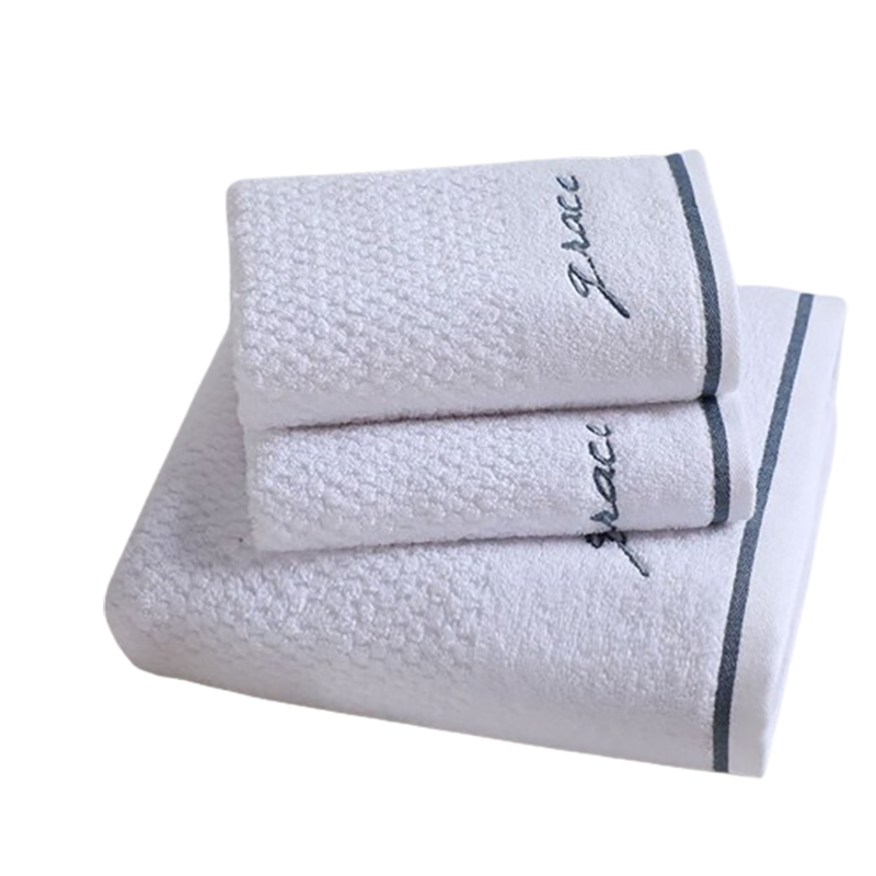 洁丽雅浴巾套装纯棉装柔软吸水组合1浴巾+2毛巾(随机发货)