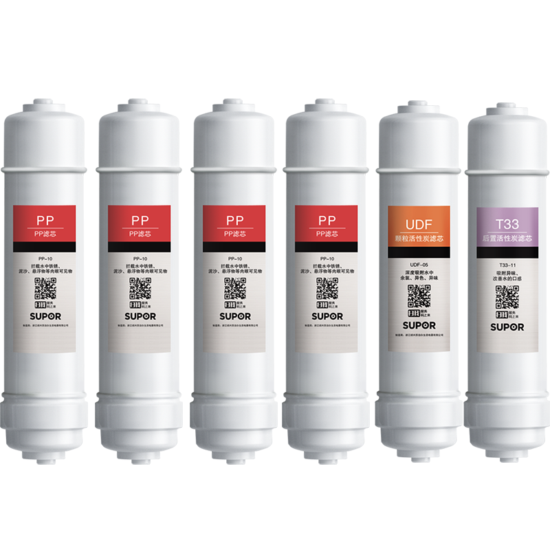 苏泊尔(SUPOR)超滤机DU2U3/UU01 PP棉四支装+颗粒活性炭+后置活性炭-适用于DU2U3/UU01