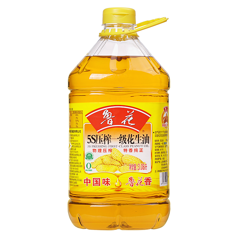 鲁花5S压榨一级花生油3.08L 香浓美味食用油粮油