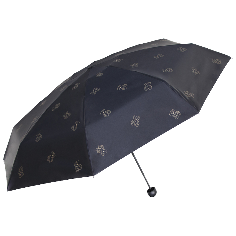 天堂 防紫外线阳伞五折魔熊黑胶防晒礼盒胶囊伞晴雨伞54cm*8骨