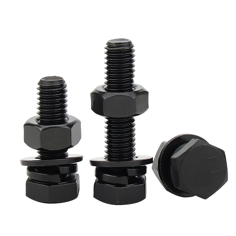 易企采 M22*120 30套装 12.9级高强度黑色外六角螺栓螺丝螺母组合套装