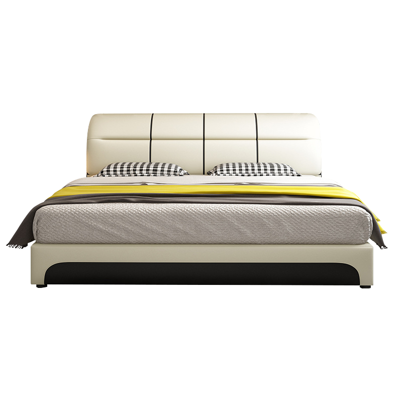 登喜华菲 北欧轻奢真皮床1.8米皮艺实木床榻榻米1.8m家用储物主卧床1.5m简约现代卧室家具小户型双人床欧式大床婚床