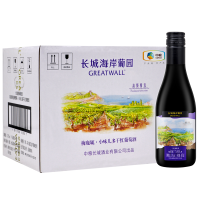长城(GreatWall)红酒 中粮长城干红葡萄酒 长城海岸 梅鹿辄 小味儿多 187ml*12包装随机 品鉴装