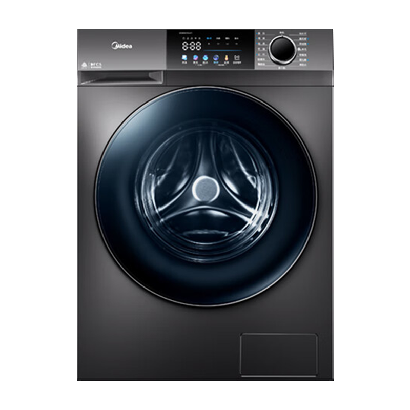 美的(Midea)滚筒洗衣机全自动快净系列CT感应式净螨除菌手机智控1.08洗净比10公斤超薄款触屏MG100V58WT