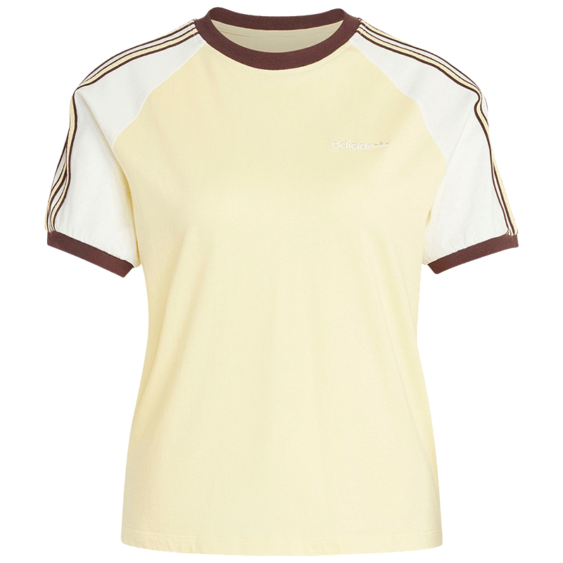 阿迪达斯三叶草女子夏季新款撞色复古纯棉运动休闲短袖T恤 JD5762