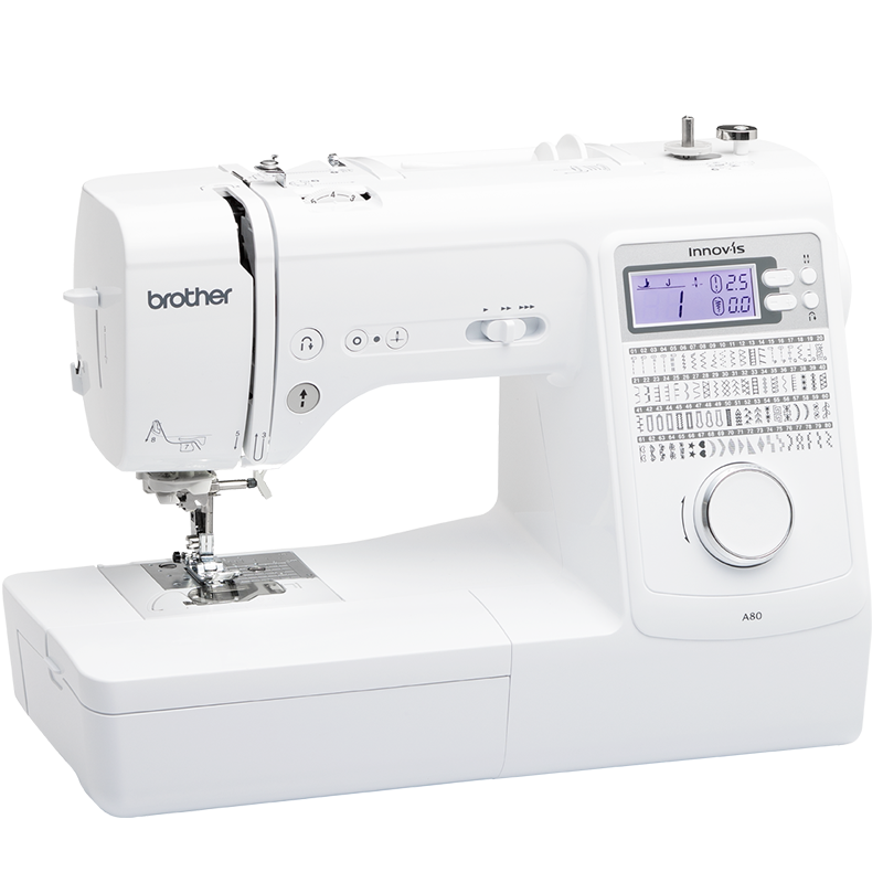 日本兄弟缝纫机A80家用多功能台式电子全自动吃厚带锁边官方标配