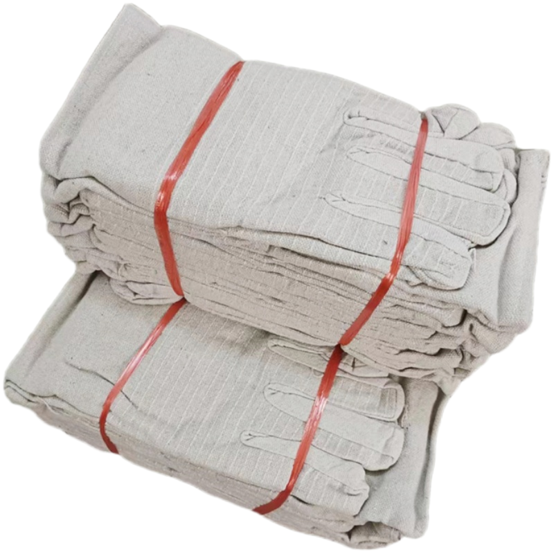 易企采 10双装 24线加厚帆布手套劳保耐磨工作专用防滑布防烫隔热手套