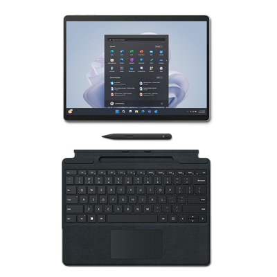 [配原装典雅黑键盘盖+触控笔]微软Surface Pro9 亮铂金 12代i7 32G 1T 13英寸 二合一平板电脑 笔记本 Win11 Pro WiFi版
