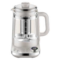苏泊尔(SUPOR)养生壶1.5L容量双层壶体保温煮茶器316L不锈钢隔水炖盅旋钮八大菜单可视温度煮茶壶SW-15Y09