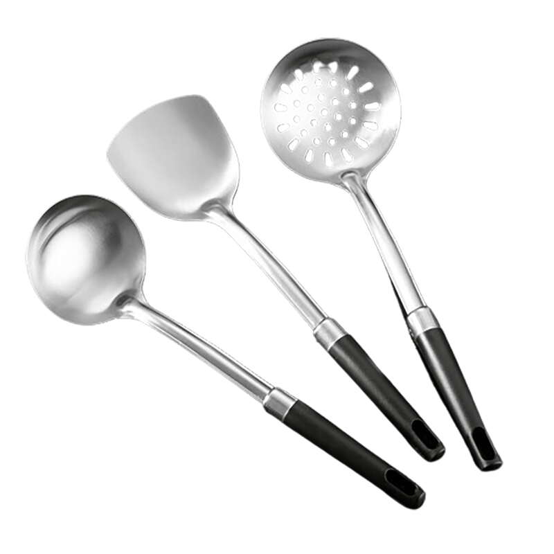 美厨铲勺套装锅铲加厚加固不锈钢汤勺漏勺3件套MCCU8077