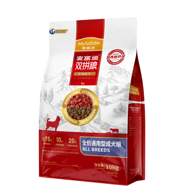 麦富迪牛肉双拼粮10kg通用款金毛拉布拉多通用型天然粮20斤装