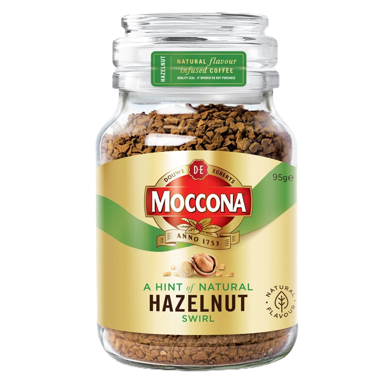 摩可纳(Moccona) 冻干美式黑咖啡瓶装 进口无蔗糖添加速溶咖啡 榛果味95g