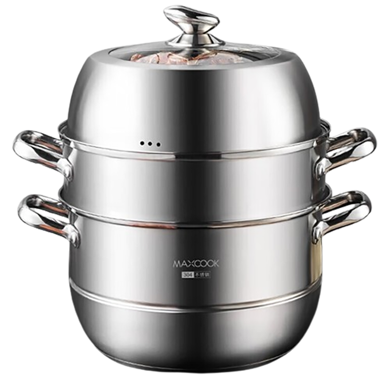 美厨蒸锅304不锈钢26CM三层加厚复底汤锅MCZ8703
