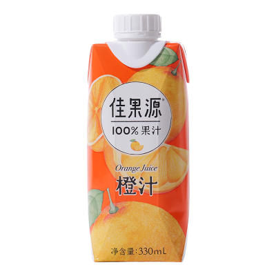 佳果源100%橙汁330ml*12盒/箱0脂肪 高维C 进口鲜橙 酸甜可口 苏宁宜品推荐