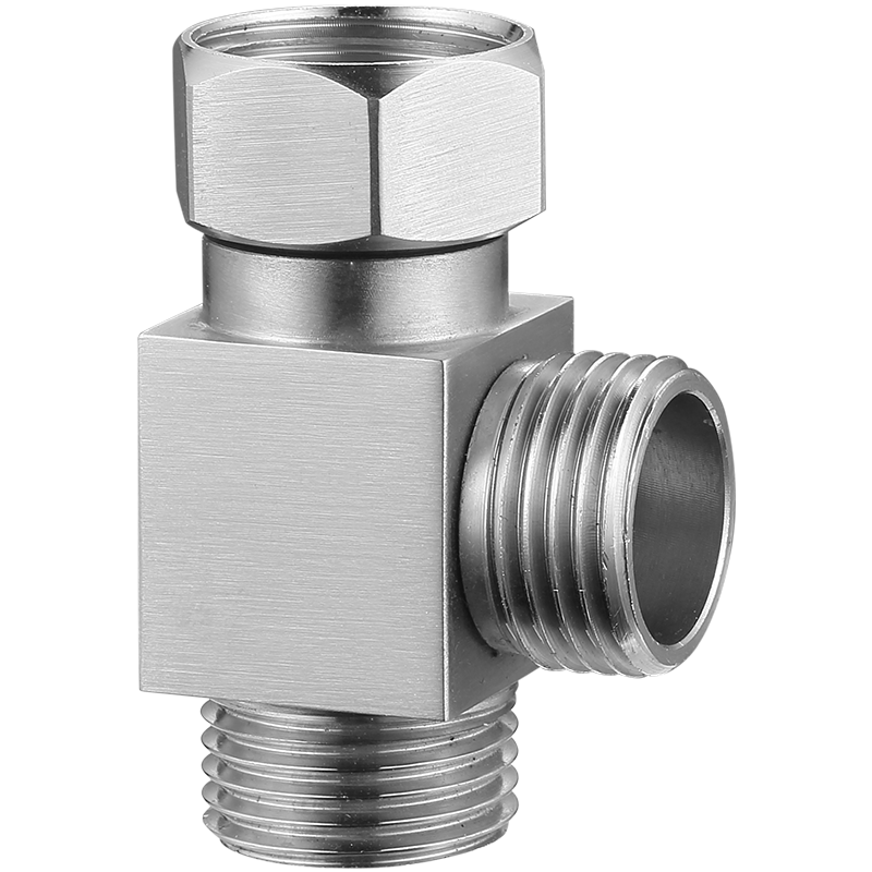 欧琳三通分水阀外接龙头带开关一进二出活接角阀4分进水管不锈钢JT101