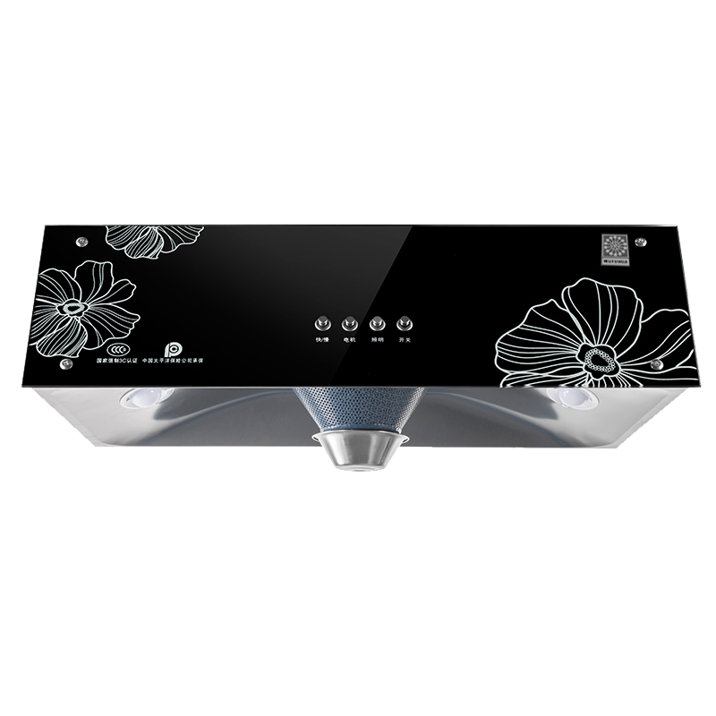 家用抽油烟机妖怪厨房用顶吸式中式吸油烟机大吸力小型_按键开孔电机1.5米烟管