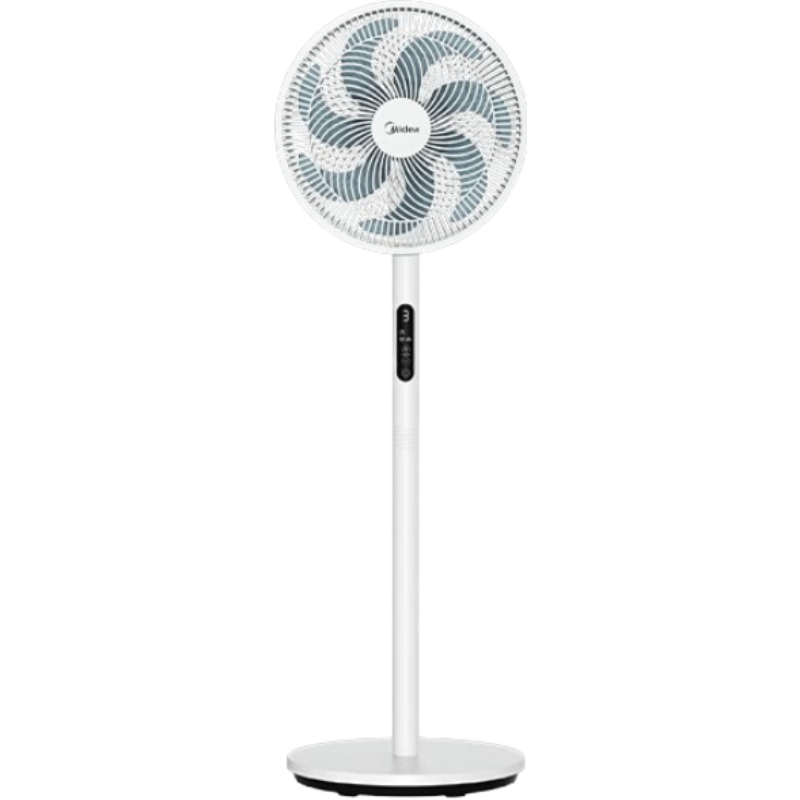 美的(Midea)风扇落地电风扇家用智能遥控立式宿舍办公室大风量预约定时摇头转页扇循环风 SAG30PR 白色