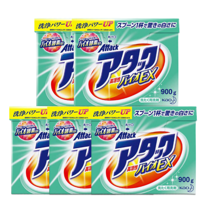 日本KAO花王酵素洗衣粉 高活性去污洁霸5盒家庭实惠装原装进口