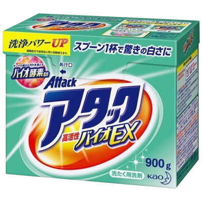 日本花王酵素洗衣粉900g去污净白盒装深度去污低粘速溶高渗透原装进口