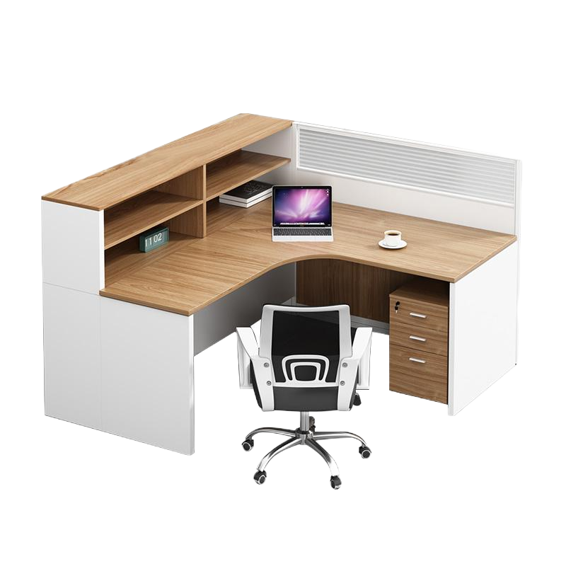 易企采 十字型四人位职员办公桌组合简约现代工位卡座屏风隔断财务行政员工办公桌