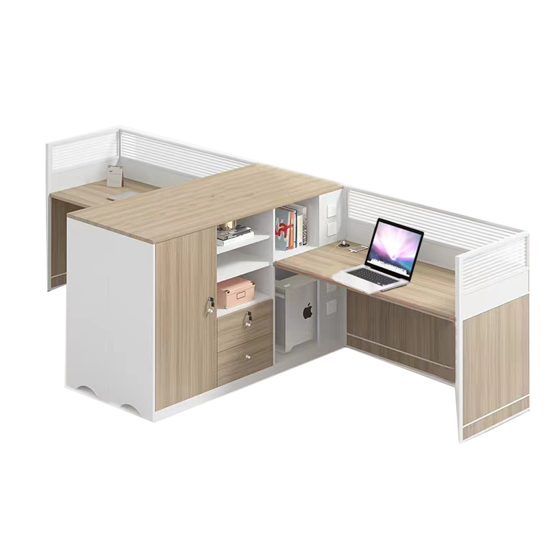 博鑫达 双人位办公桌140*160*110cm简约办公室员工位屏风卡座