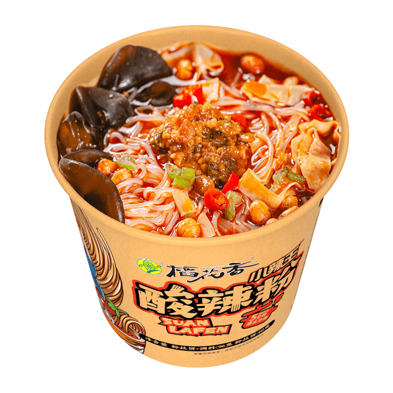 稻花香 重庆小辣王酸辣粉正宗红薯粗粉条粉丝6桶方便泡面整箱